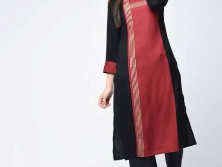 Aniyah Rayon Block Printed Red Color Straight Kurta (AN-115K) Fashion