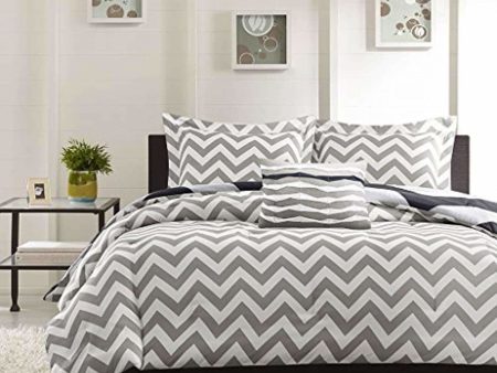 Cotton Double Bedsheet with 2 Pillow Covers - Modern White and Grey Cheap