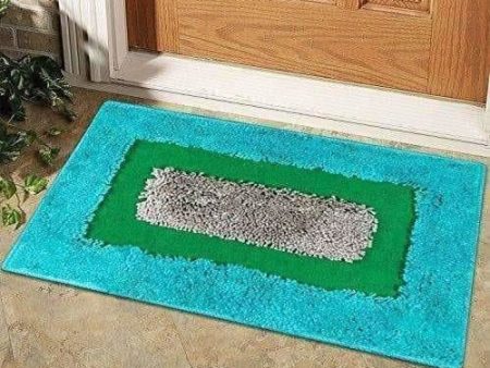 Cotton Blend Diana Door Mat Bath Mat - Blue Color Online now