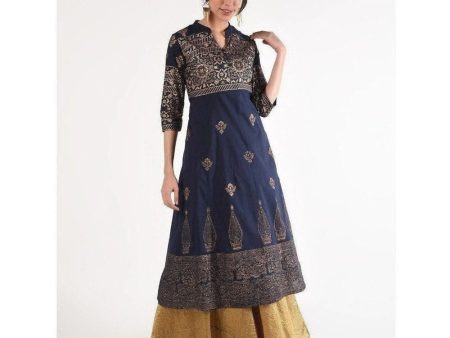 Cheera Women s Hand Block Print Anarkali Kurta (CH-031K) Sale