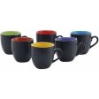 Black Mat Multicolour Tea Coffee Cups, 180 Ml, Set of 6 Pieces. Supply