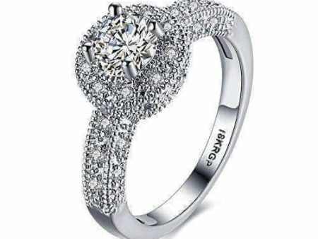 Crystal Royal Queen Sterling Silver Plated Ring Hot on Sale