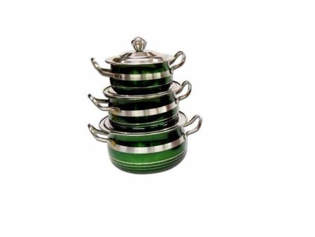 STAINLESS STEEL GREEN COLOR COOKWARE WITH LID Discount