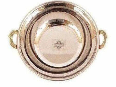 Steel Copper Kadai Bowl - 1000 ML on Sale