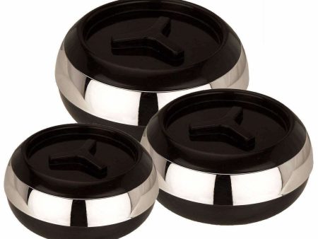 Black Color - Plastic Casserole Set of 3 For Cheap