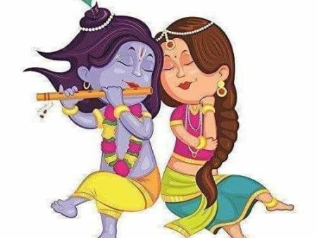 Beautiful Little Radha Krishna Wall Stickers Online Hot Sale