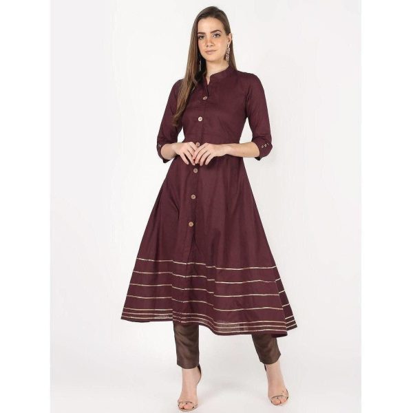 Cheera A-Line Front Buttaning With Gotta Work Kurti Online Hot Sale