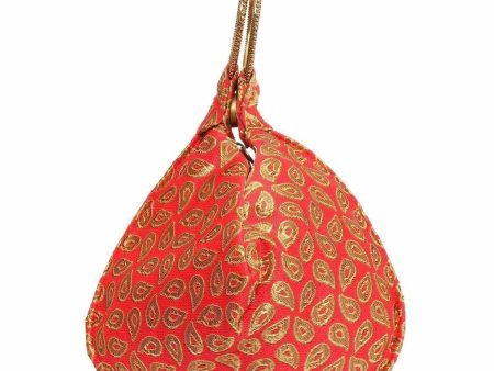 Ethnic Clutch Silk Potli Batwa Pouch Bag with Metal Bead work Sale