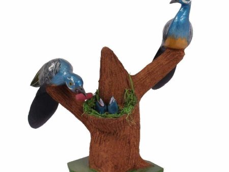 Two Wooden Birds Along with Nest and Baby Birds Hot on Sale