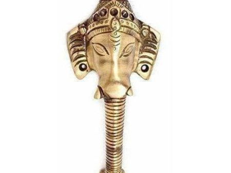 Brass Crown Ganesha Door Handle Hot on Sale