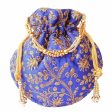 Ethnic Clutch Silk Potli Batwa Pouch Bag with Metal Bead work Gift Supply