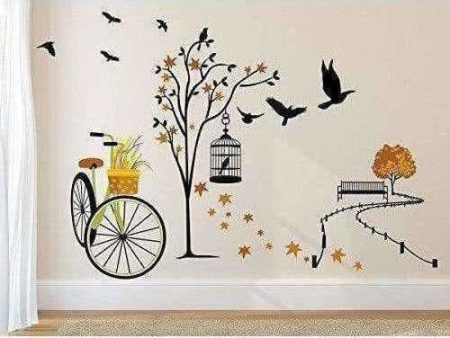 Wall Sticker for Living Room(Ride Through Nature, Ideal Size on Wall : 140 cm x 100 cm),Multicolour Cheap