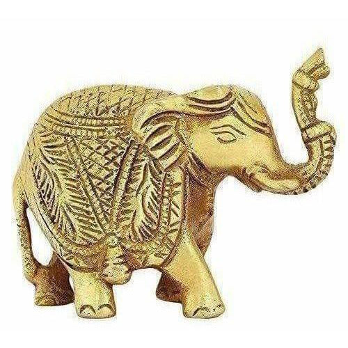 Brass Trunk up Elephant Statues Set of 2 - Showpiece Statue For Sale