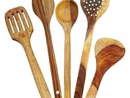 Wooden Cooking Spoon Set For Non Stick - Spatulas,Ladles & Dining Table - Kitchen Tools For Sale