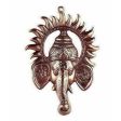 Black Metal Ganesh Ji Face Encircled With Suraj Ji Wall Hanging Online