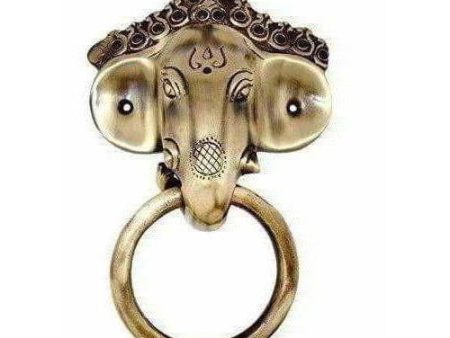 Brass Ganesha Mask Door Knocker For Sale