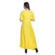 Yellow Color - Long Embroidered Kurti Discount