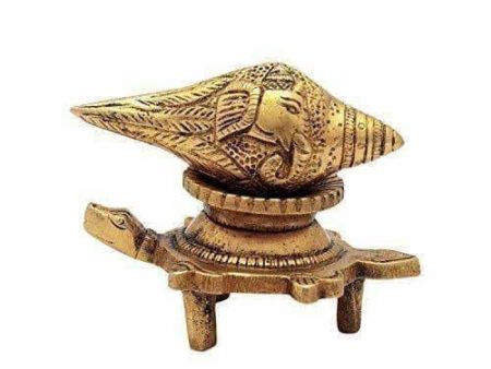 Brass Vishnu Shankh Conch Shell For Puja With Vastu  Fengshui Tortoise For Home Decor Online