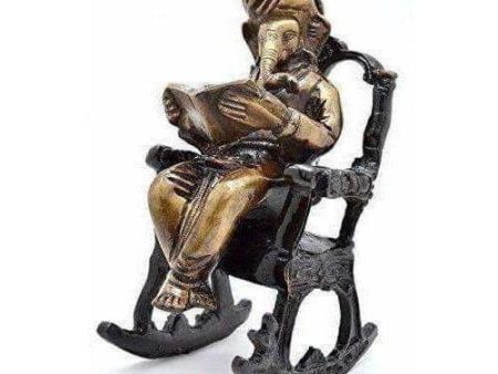 Brass - Ganesha on Rocking Chair Online Hot Sale