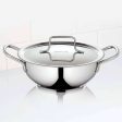 Borosil Stainless Steel Deep Kadhai With Lid, 2.3 Litre Online now