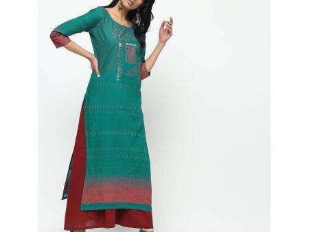 Cheera Green Straight Printed Kurta Cheap