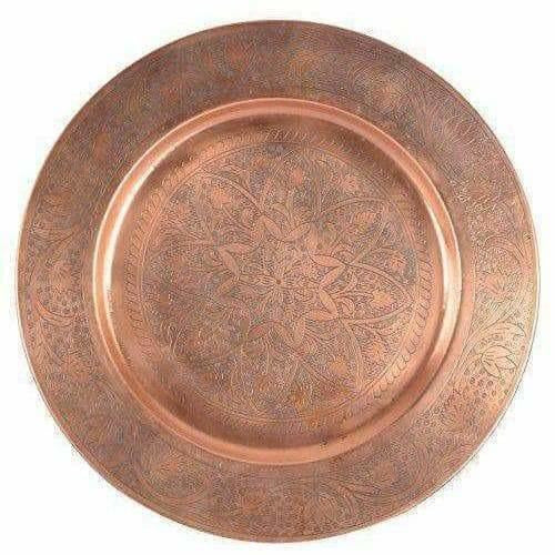 Big Size Brown Pooja Thali Pooja Work ship Plate Thali - Pooja Temple Online