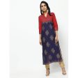 Cheera Red and Blue Straight Printed Kurta Discount