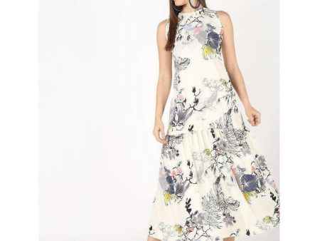 Cheera Flowral Printed Long A-Line Party Dress For Cheap