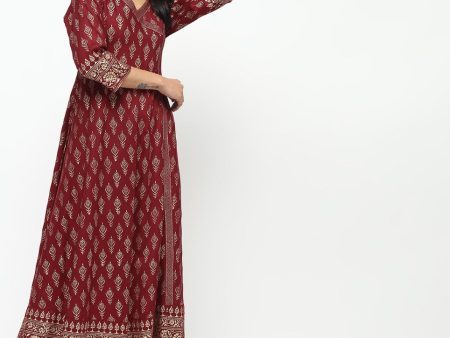 Cheera Angrakha All Over Butta Foil Printed Kurta With Beautiful Border Design For Sale